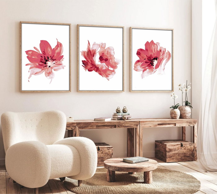 Wallity Huhu216 Cuadro Decorativo Enmarcado en MDF (3 Piezas) 50 x 70 cm
